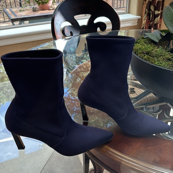 Stuart Weitzman Navy rapture Portofino canvas stretch boot - Picture 4 of 10